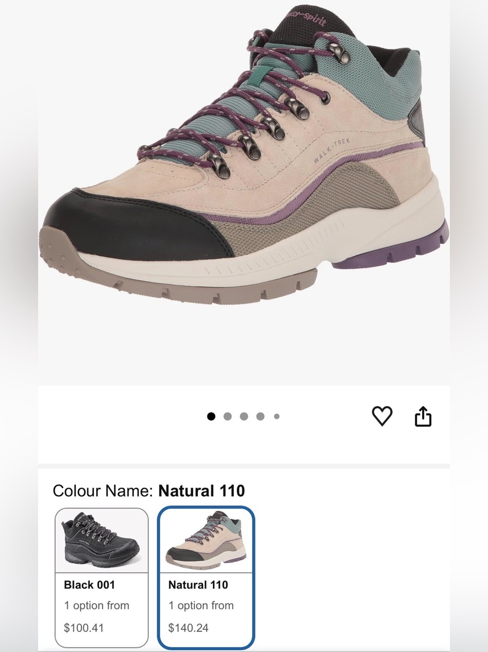 Easy Spirit Women's Romytrm Hiking Shoes Natural 110 Size 7